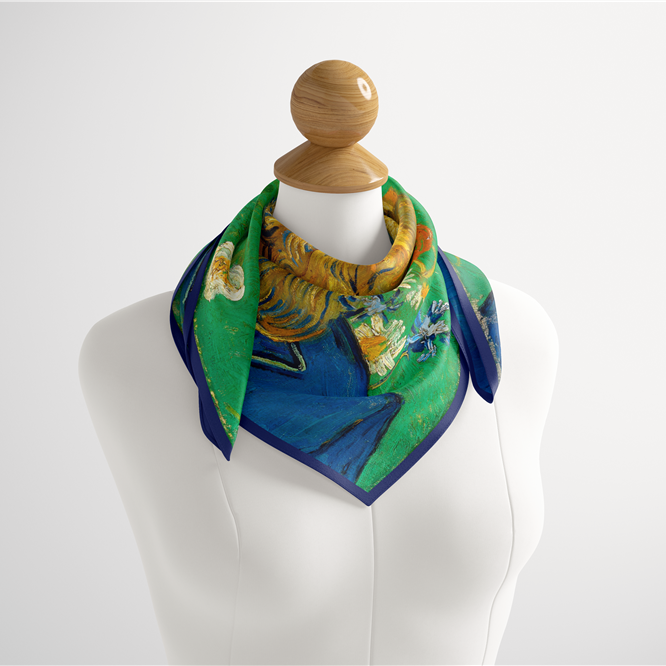 Foulard carré de soie 50 - Portrait de Joseph Roulin, Van Gogh-Maison Berettini