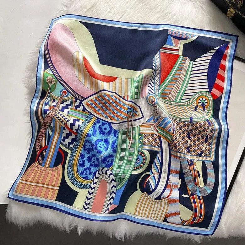 Foulard carré de soie 50 - Selle Baroque-Maison Berettini