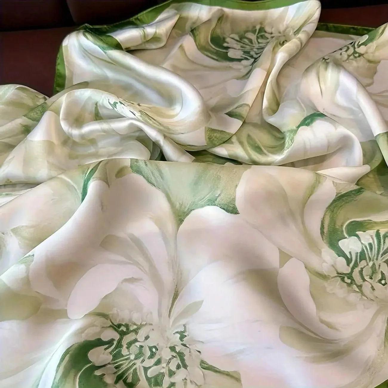 Foulard carré de soie 70 - Fleur de Brume-Maison Berettini