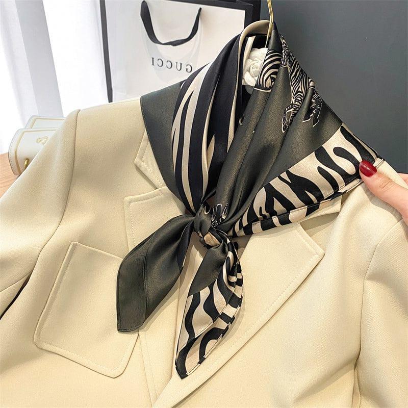 Foulard carré de soie 70 - Le Zèbre Vert-Maison Berettini