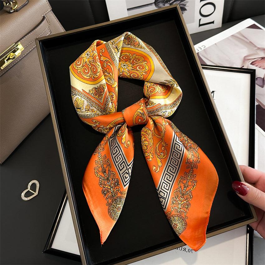 Foulard carré de soie 70 - Barocco Fiamma