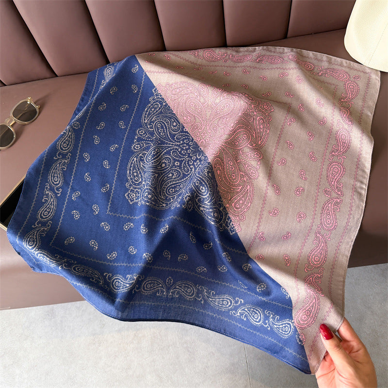 Foulard carré de soie 70 - Paisley Fusion