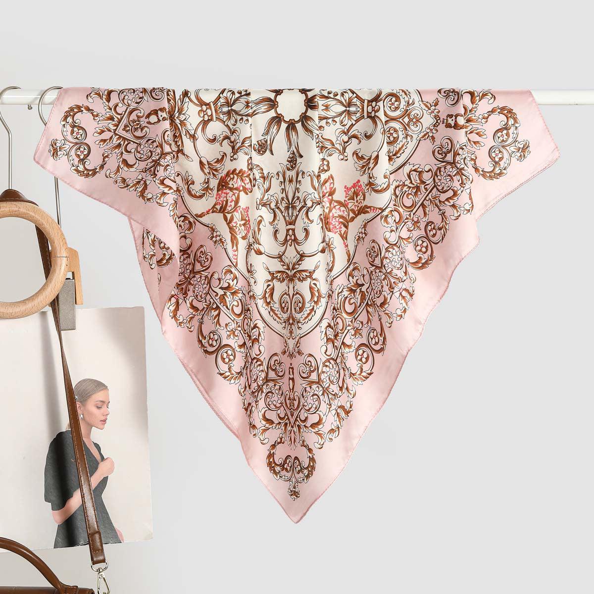 Foulard carré de soie 70 - Rosée Baroque