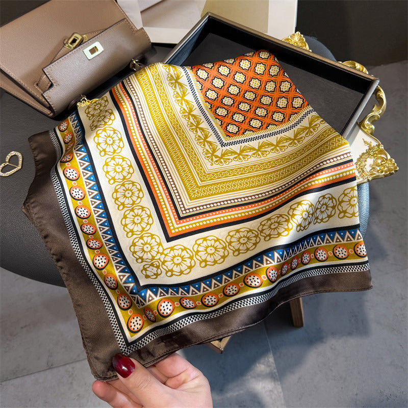 Foulard carré de soie 70 - Trésor Byzantin