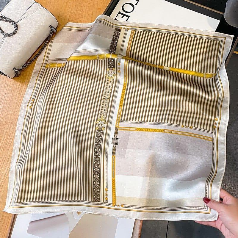 Foulard carré de soie 50- La Boucle Jaune-Maison Berettini