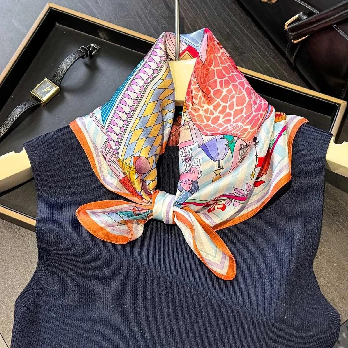 Foulard carré de soie 50 - Le Safari Urbain-Maison Berettini