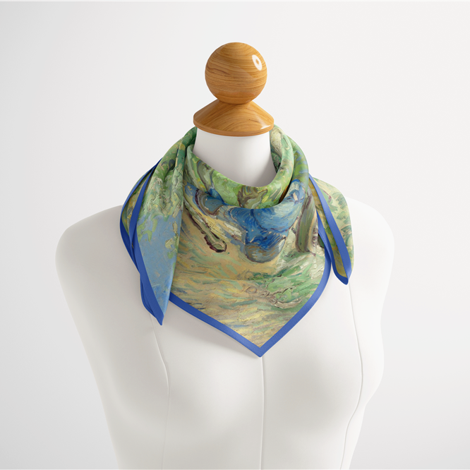 Foulard carré de soie 50 - Les Premiers Pas, Van Gogh-Maison Berettini