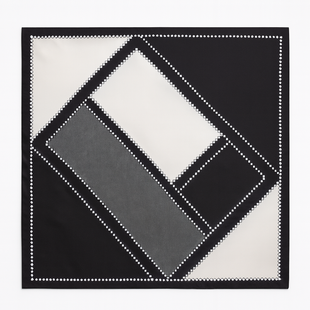 Foulard carré de soie 70 - Élégance Graphique-Maison Berettini