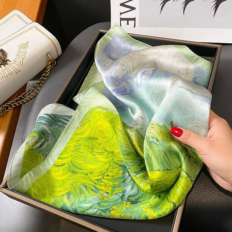 Foulard carré de soie 70 - Le Souffle du Vent-Maison Berettini