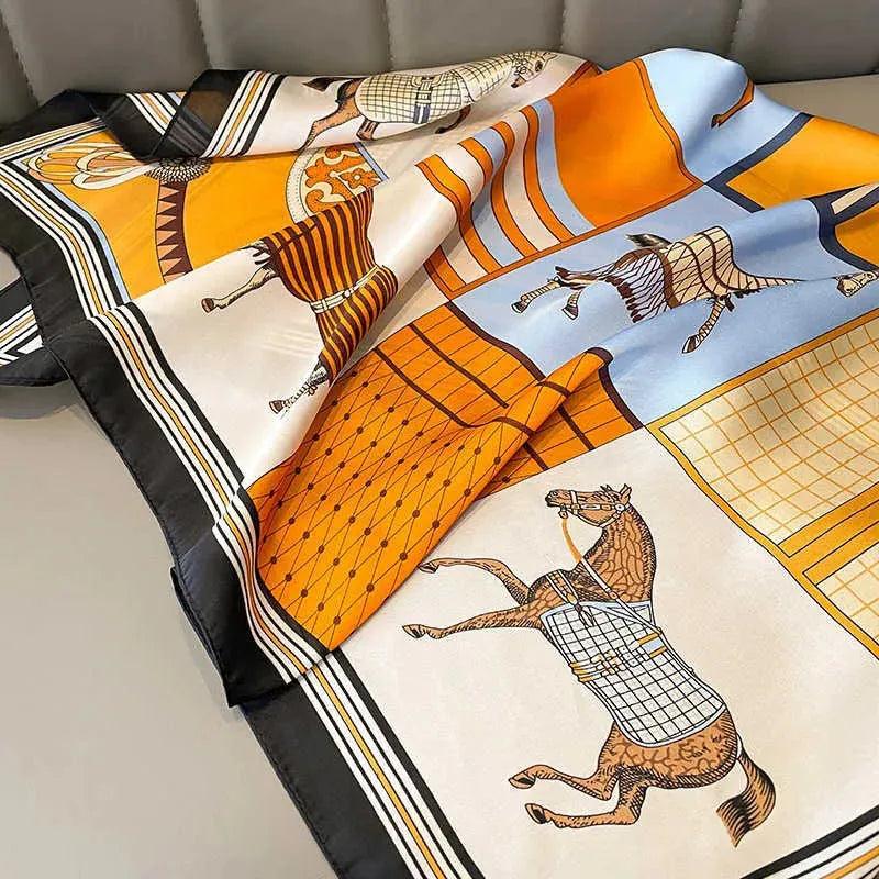 Foulard carré de soie 70 - Tradition Équestre-Maison Berettini