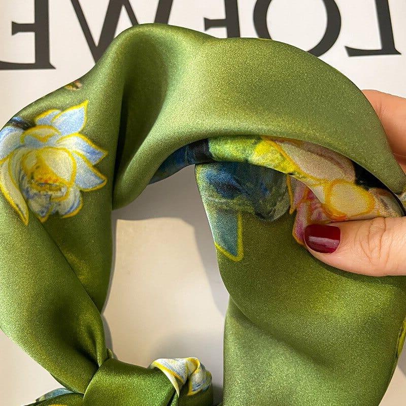 Foulard carré de soie 50 - Reflets d’Étang-Maison Berettini