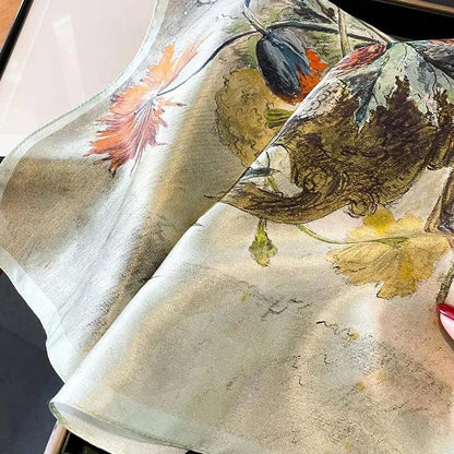 Foulard carré de soie 70 - Le Jardin Impressionniste-Maison Berettini