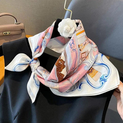 Foulard carré de soie 50 - Le Palais rose-Maison Berettini