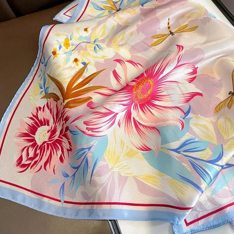 Foulard carré de soie 50 - L'Éclats de Pivoines-Maison Berettini