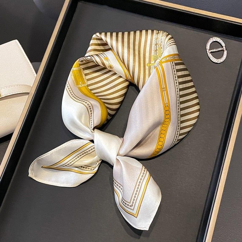 Foulard carré de soie 50- La Boucle Jaune-Maison Berettini