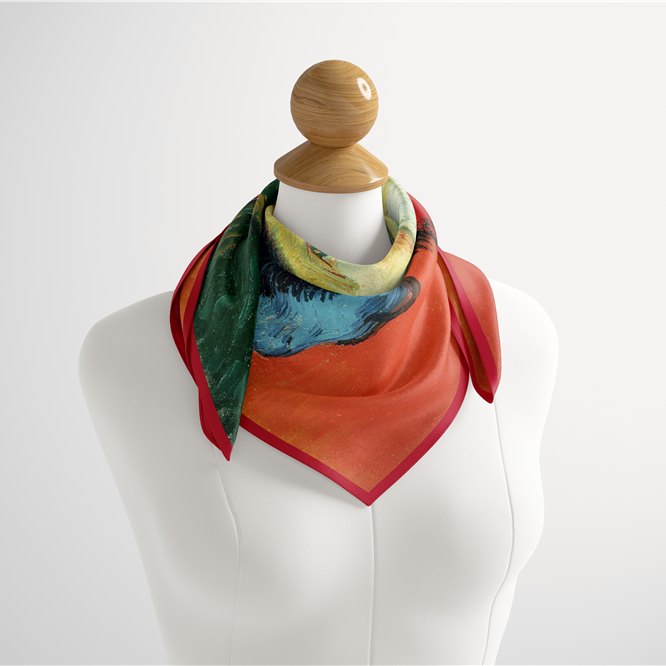 Foulard carré de soie 50 - Autoportrait à l’oreille bandée, Van Gogh-Maison Berettini