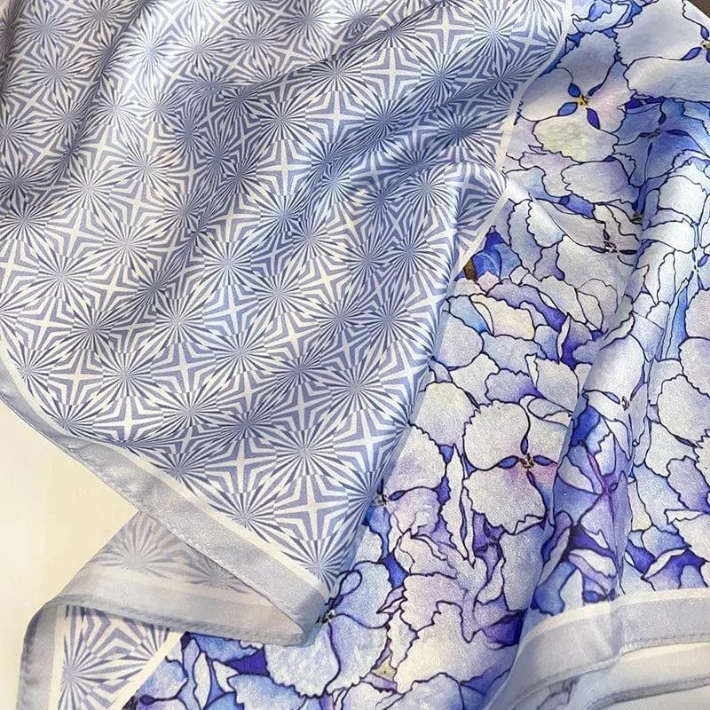 Foulard carré de soie 50 - L'Éclat d’Indigo-Maison Berettini
