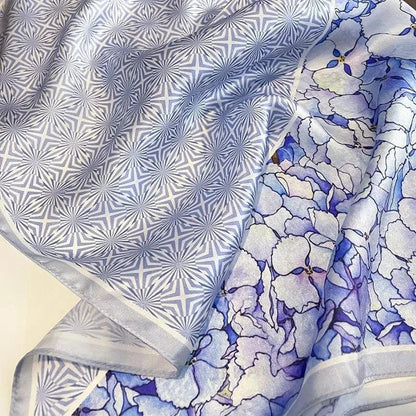 Foulard carré de soie 50 - L'Éclat d’Indigo-Maison Berettini