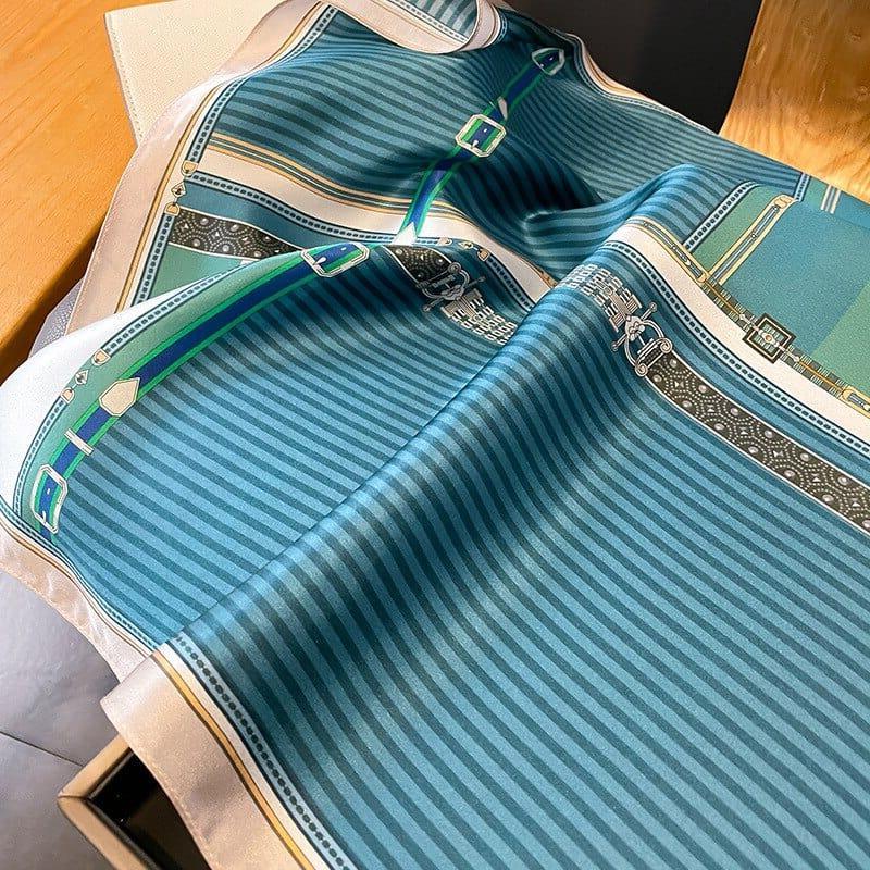 Foulard carré de soie 50 - La Boucle Azur-Maison Berettini