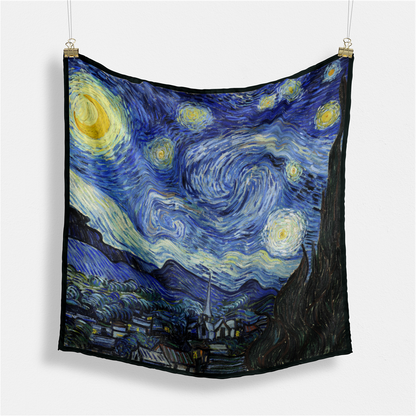 Foulard carré de soie 50 - La Nuit étoilée, Van Gogh-Maison Berettini