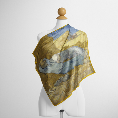 Foulard carré de soie 50 - La sieste, Van Gogh-Maison Berettini