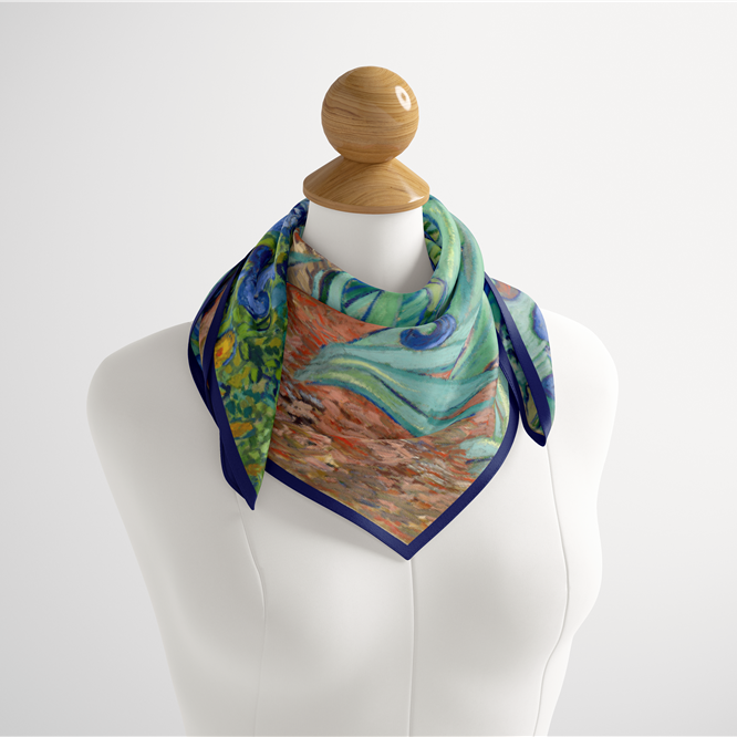 Foulard carré de soie 50 - Les Iris, Van Gogh-Maison Berettini