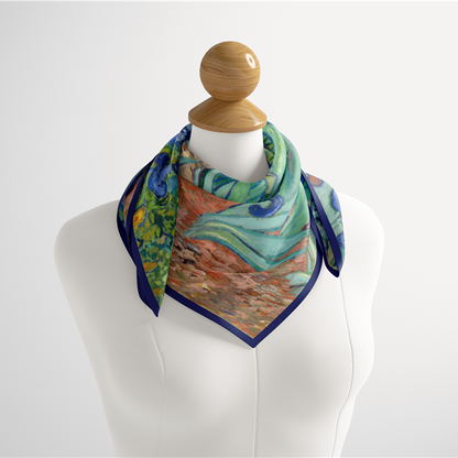 Foulard carré de soie 50 - Les Iris, Van Gogh-Maison Berettini