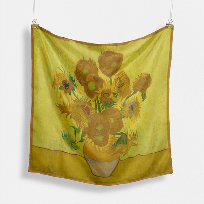 Foulard carré de soie 50 - Les Tournesols, Van Gogh-Maison Berettini