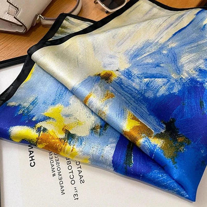 Foulard carré de soie 50 - Onde Électrique-Maison Berettini