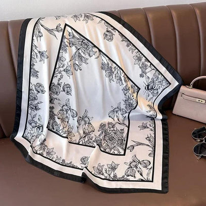 Foulard carré de soie 70 - Le Jardin à l’Encre-Maison Berettini