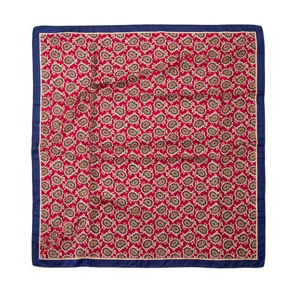 Foulard carré de soie 70 - Le Paisley Rouge