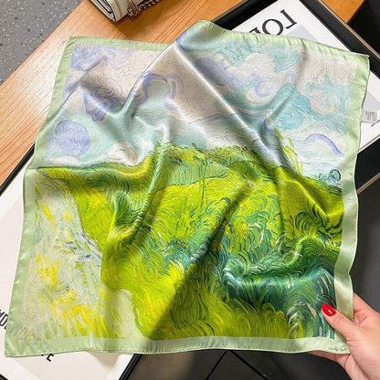 Foulard carré de soie 70 - Le Souffle du Vent-Maison Berettini