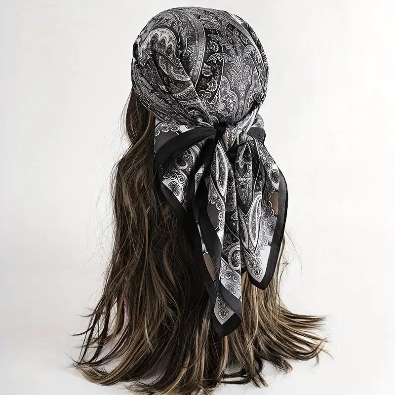 Foulard carré de soie 70 - Paisley Nocturne-Maison Berettini