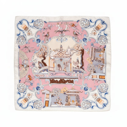 Foulard carré de soie 50 - Le Palais rose