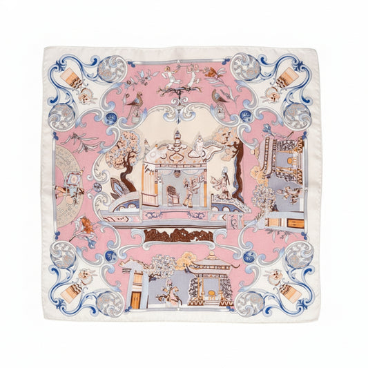 Foulard carré de soie 50 - Le Palais rose