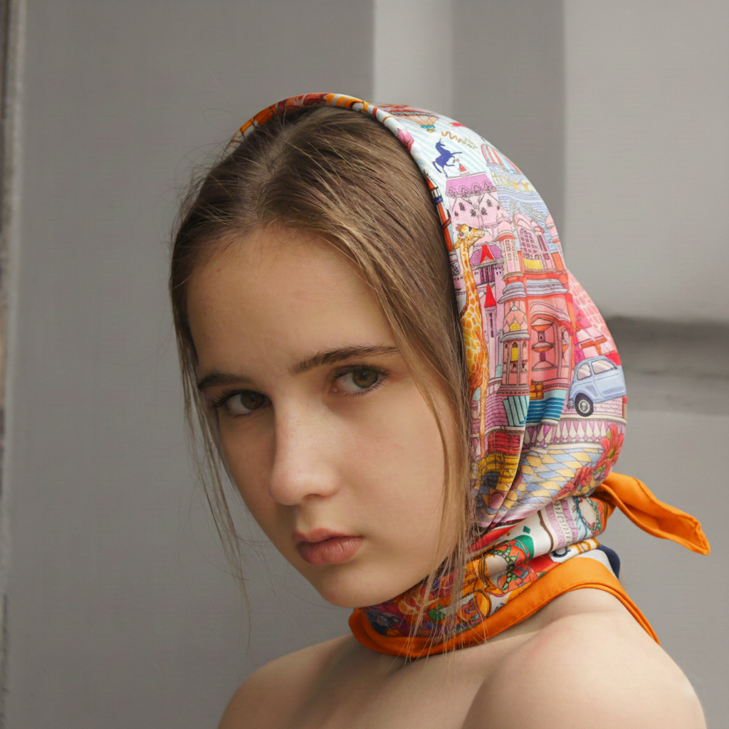 Foulard carré de soie 50 - Le Safari Urbain