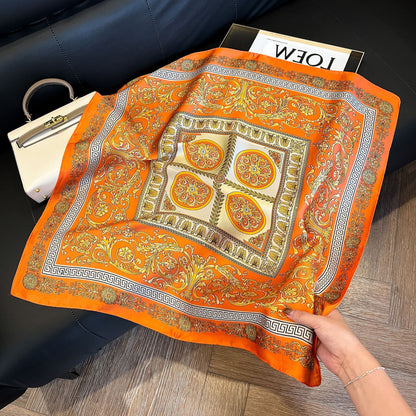 Foulard carré de soie 70 - Barocco Fiamma