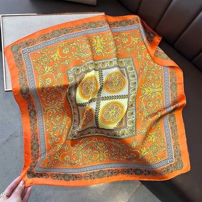 Foulard carré de soie 70 - Barocco Fiamma