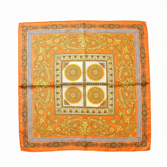 Foulard carré de soie 70 - Barocco Fiamma