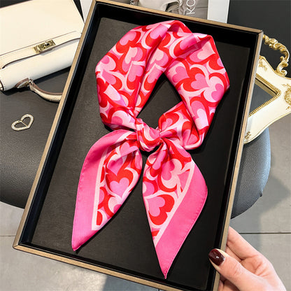 Foulard carré de soie 70 - Cœurs Pop
