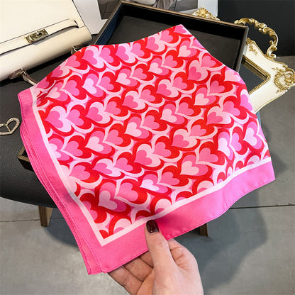 Foulard carré de soie 70 - Cœurs Pop