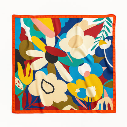 Foulard carré de soie 70 - Explosion Florale