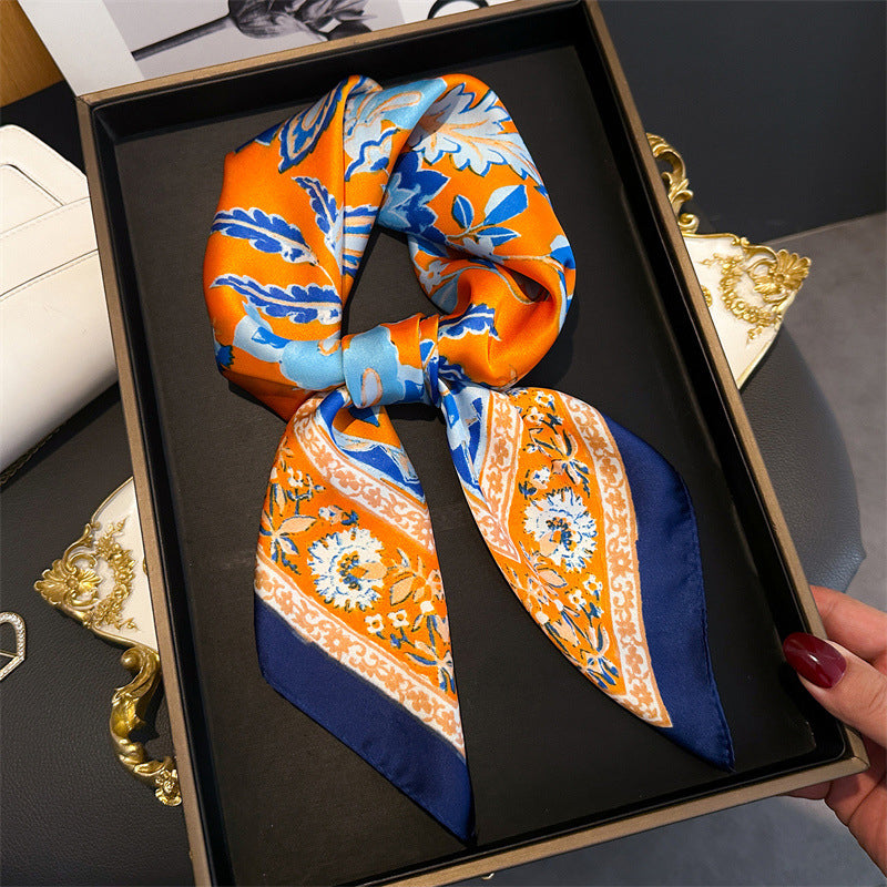 Foulard carré de soie 70 - Jardin de Faïence