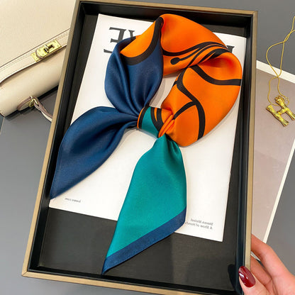 Foulard carré de soie 70 - L’Hibiscus Orange