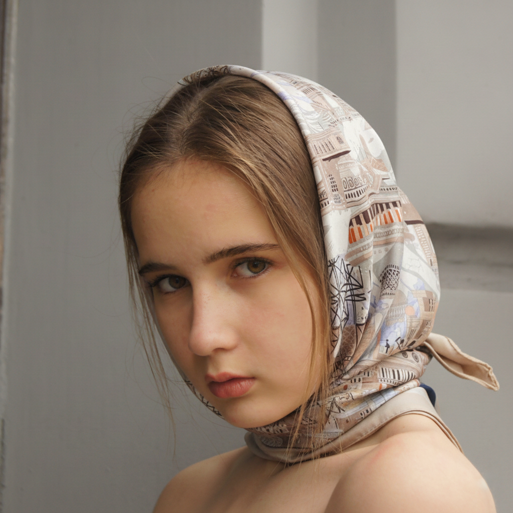 Foulard carré de soie 70 - La Cité des Rêves