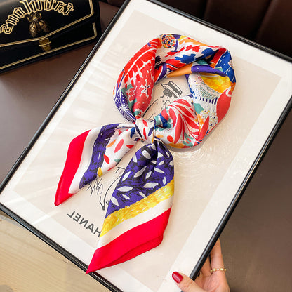 Foulard carré de soie 70 - Le Carnaval des Couleurs