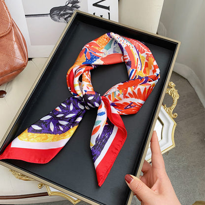 Foulard carré de soie 70 - Le Carnaval des Couleurs