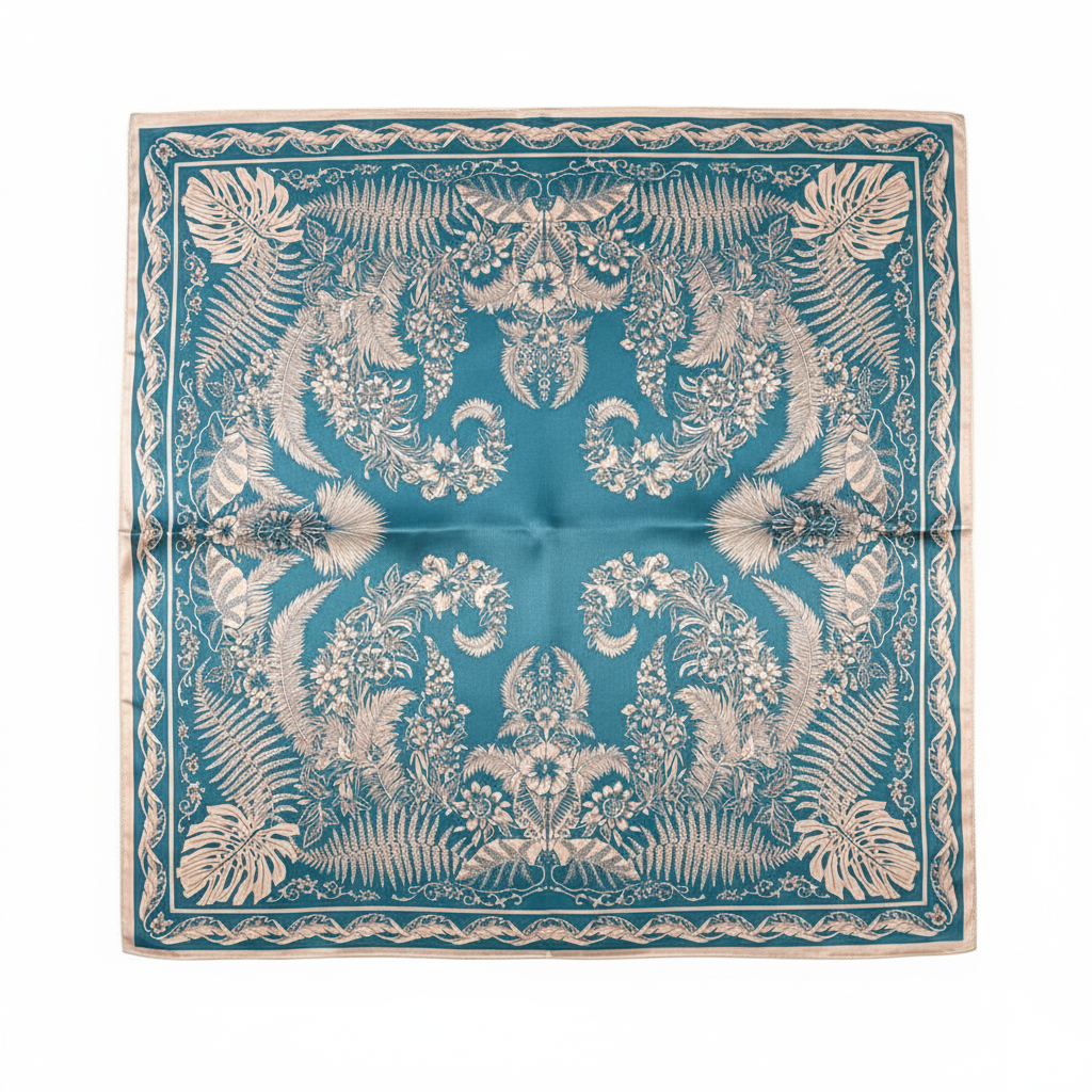 Foulard carré de soie 70 - Le Jardin Céleste