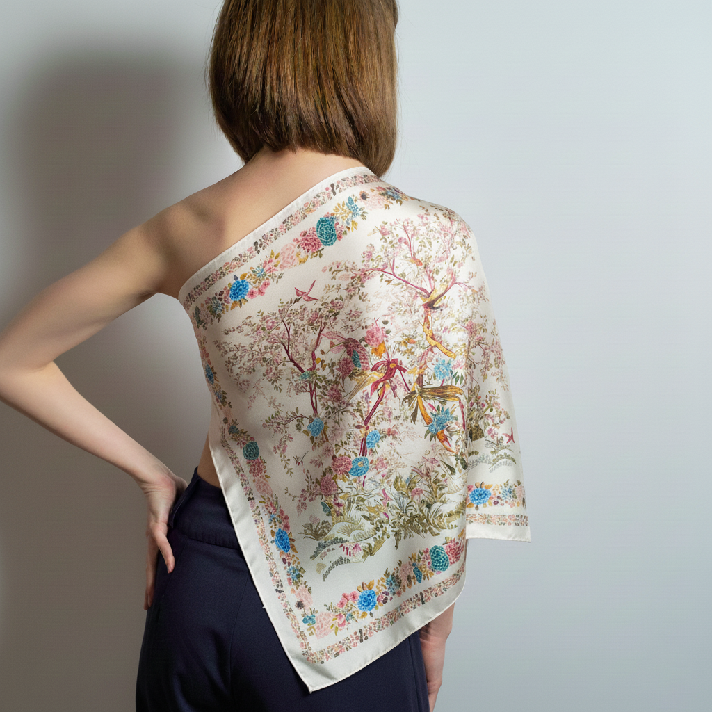 Foulard carré de soie 70 - Le Jardin d’Orient