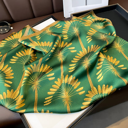 Foulard carré de soie 70 - Les Feuilles d’Or